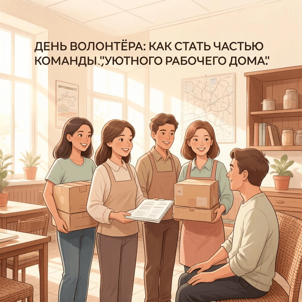 День волонтёра 2026: стань частью команды «Уютного рабочего дома» | Помощь в Москве